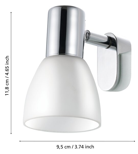 Applique Moderna Sticker Acciaio Cromo 1 Luce E14 40W