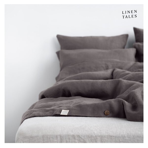 Lenzuola grigio scuro per letto singolo 135x200 cm Dark Grey - Linen Tales