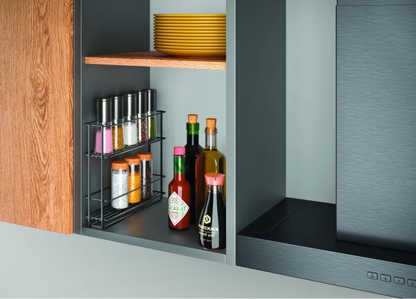 Mensola estraibile nera per spezie Lava - Metaltex