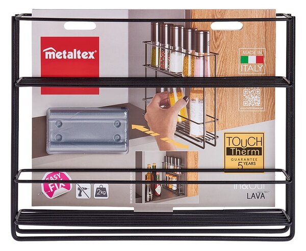 Mensola estraibile nera per spezie Lava - Metaltex