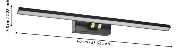Applique Moderna Verdello Policarbonato Nero Led Integrato 5W 3000+6500K