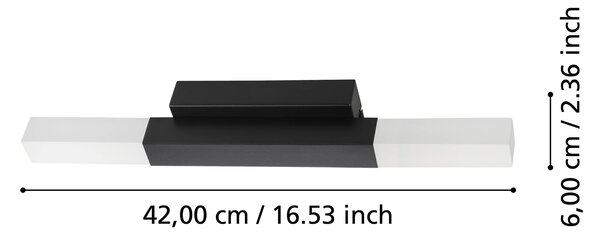 Applique Moderna Alcudia Alluminio Nero 2 Luci Led 5,5W
