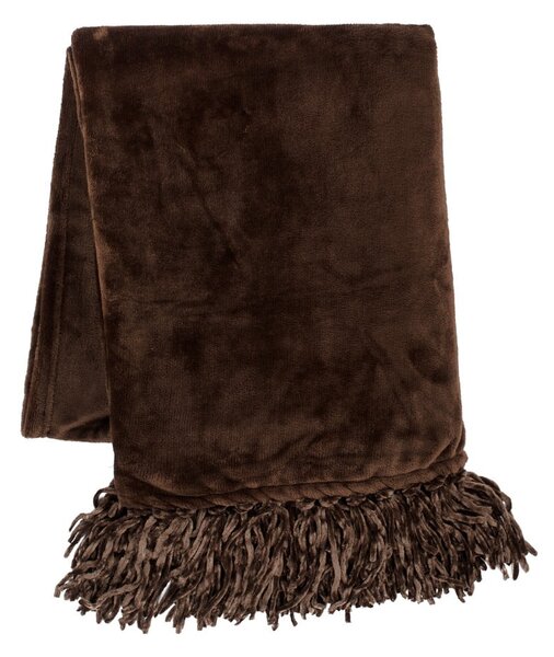 Plaid Flanelo marrone scuro, 170 x 130 cm - Tiseco Home Studio