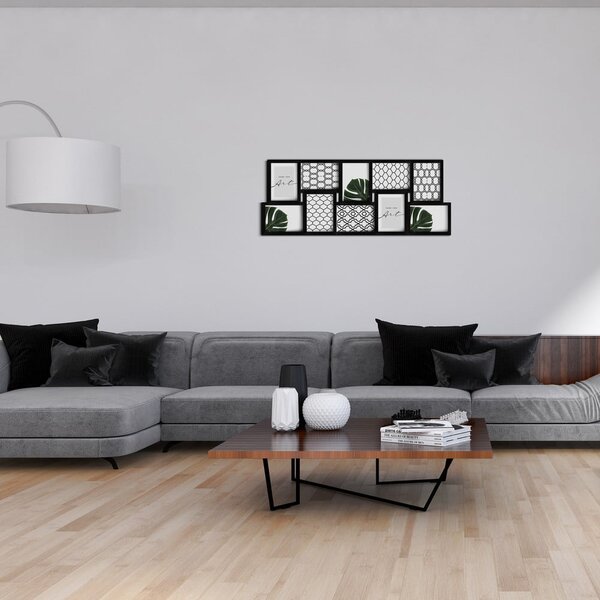Cornice da parete in plastica nera 75x30 cm - knor