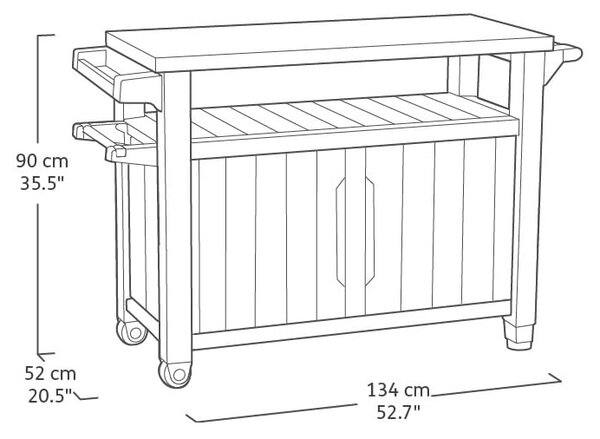 Tavolo pieghevole per grigliate 134x52 cm Unity - Keter
