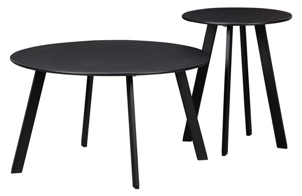 Tavolo da giardino nero, ø 40 cm Fer - WOOOD
