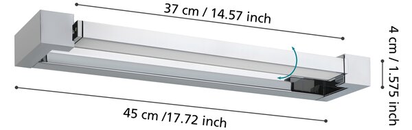 Applique Moderna Gemiliana Acciaio Cromo Led Integrato 8,9W