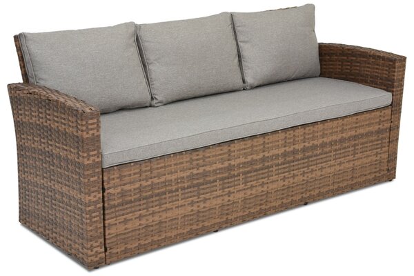 Marsylia Garden Point Divano 3 posti in polyrattan marrone