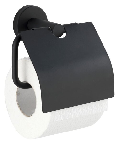 Porta carta igienica da parete in acciaio inox nero opaco Bosio - Wenko