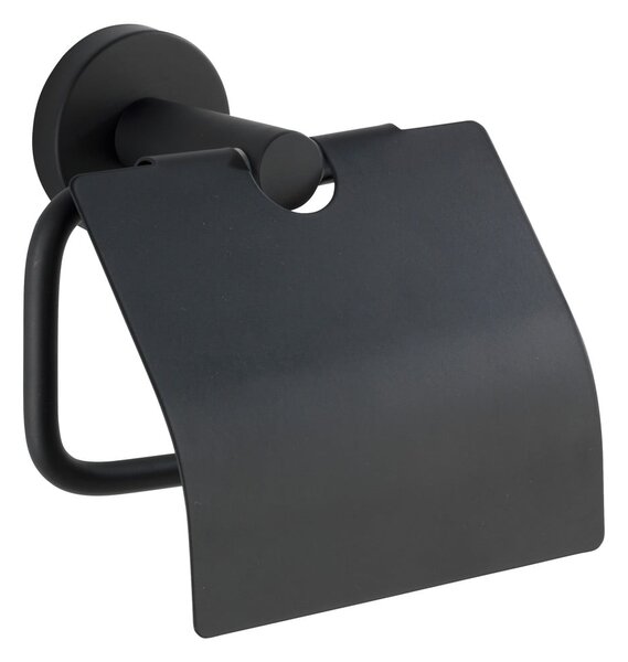 Porta carta igienica da parete in acciaio inox nero opaco Bosio - Wenko