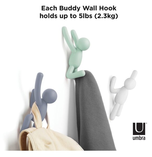 Ganci in plastica da parete in set da 3 Buddy - Umbra