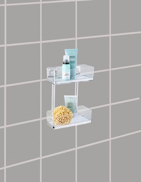 Scaffale autoportante a due livelli Vacuum-Loc, 14 x 25,5 cm Quadro - Wenko