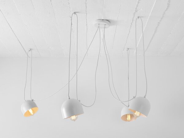 Lampada a sospensione bianca per 4 lampadine Popo - CustomForm
