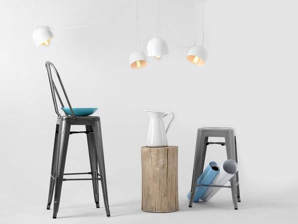 Lampada a sospensione bianca per 4 lampadine Popo - CustomForm
