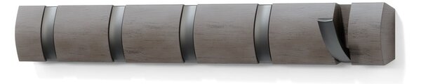 Appendiabiti da parete grigio chiaro in legno di pioppo Flip - Umbra