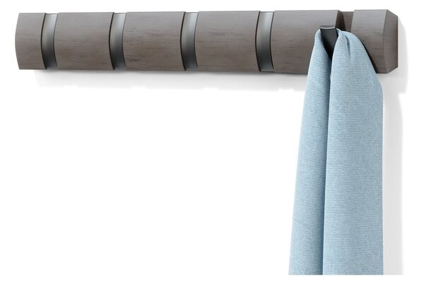 Appendiabiti da parete grigio chiaro in legno di pioppo Flip - Umbra