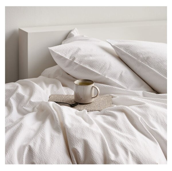 Biancheria da letto bianca in cotone biologico 200x140 cm Wave Optical - Södahl