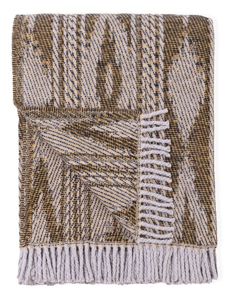 Plaid marrone chiaro con contenuto di cotone , 140 x 180 cm Zanzibar - Euromant