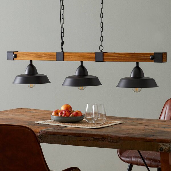 EGLO Lampada a sospensione Oldbury, dimmerabile, Nero, Soggiorno / Sala da pranzo, Metallo, Campagna / Rustiche, Lampada a sospensione