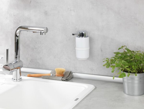 Dispenser di sapone in ceramica bianco autoportante 0,25 l Woya - Wenko