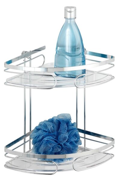 Mensola da bagno da parete e angolare argentata in acciaio inox Premium – Wenko