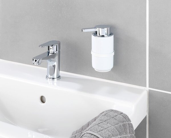 Dispenser di sapone in ceramica bianco autoportante 0,25 l Woya - Wenko
