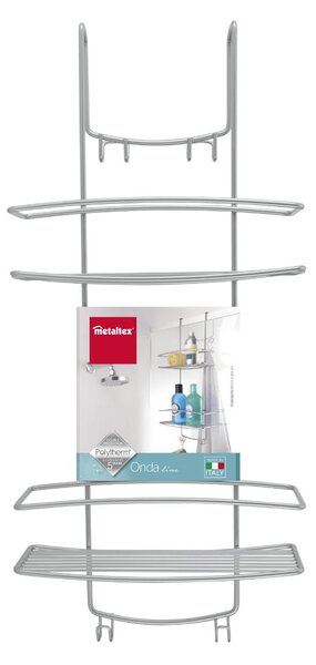Mensola pensile per bagno a 2 piani Onda - Metaltex