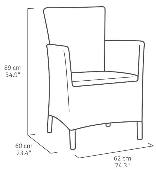 Sedia da giardino in plastica grigio scuro Lowa - Keter