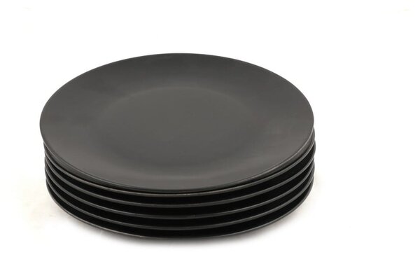 Piatti in ceramica nera opaca in set da 6 pezzi ø 25 cm - Hermia