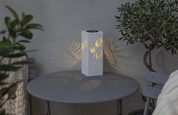 Decorazione a luce solare LED in metallo bianco Albaleaf - Star Trading