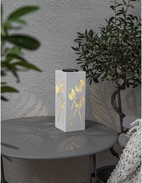 Decorazione a luce solare LED in metallo bianco Albaleaf - Star Trading