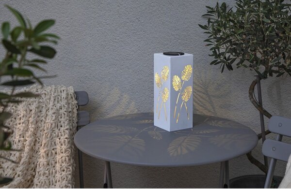 Decorazione a luce solare LED in metallo bianco Albaleaf - Star Trading