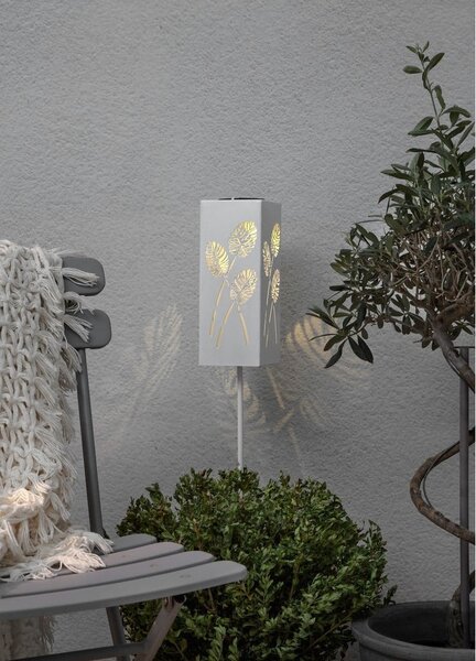 Decorazione a luce solare LED in metallo bianco Albaleaf - Star Trading