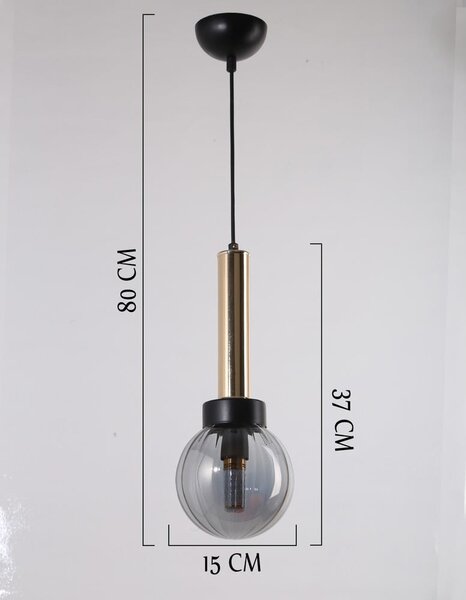 Lampada a sospensione con paralume in vetro ø 15 cm Cota - Squid Lighting