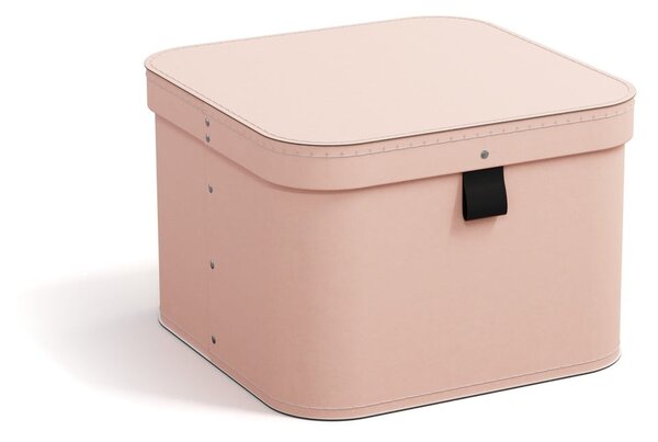 Scatole in set con coperchio rosa in cartone 2 pz 28,5x28,5x19,5 cm Ludvig Paper Laminate – Bigso