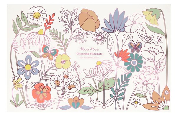 Tovagliette di carta in set da 8 pezzi 28x42,5 cm Butterflies & Flowers - Meri Meri