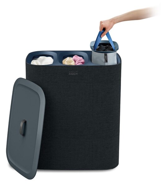 Cesta per il bucato color antracite in tessuto 3x30 l Tota Trio – Joseph Joseph