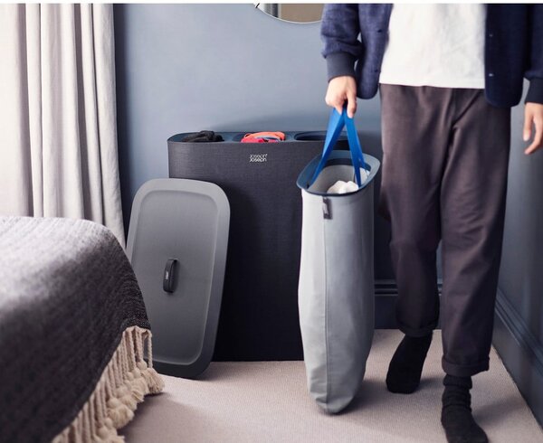 Cesta per il bucato color antracite in tessuto 3x30 l Tota Trio – Joseph Joseph