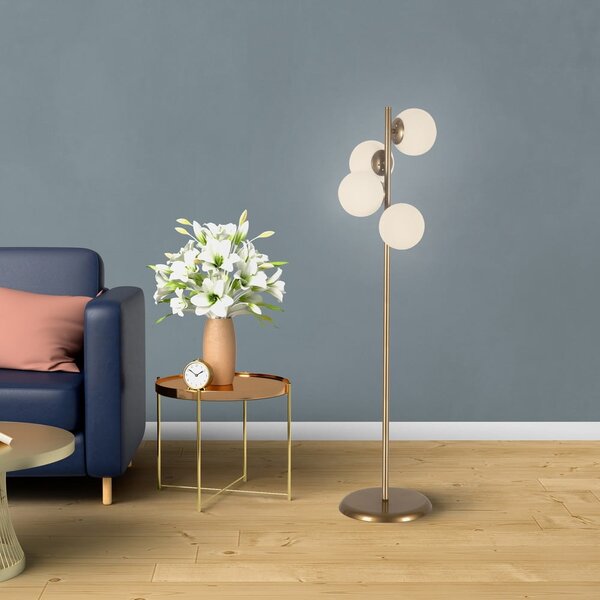 Lampada da terra color oro, altezza 130 cm Owl - Squid Lighting