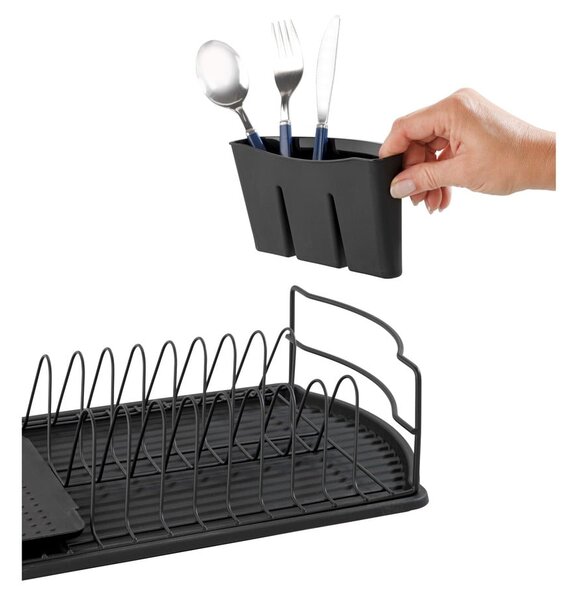 Scolapiatti nero a goccia Basic - Wenko