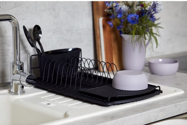 Scolapiatti nero a goccia Basic - Wenko