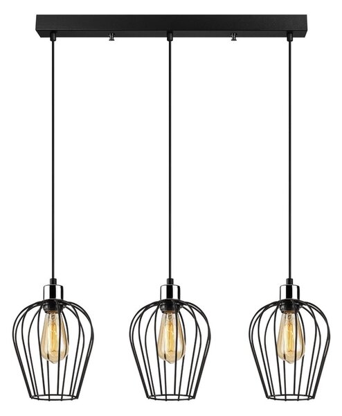 Lampada a sospensione nera per 3 lampadine Tel Long - Opviq lights