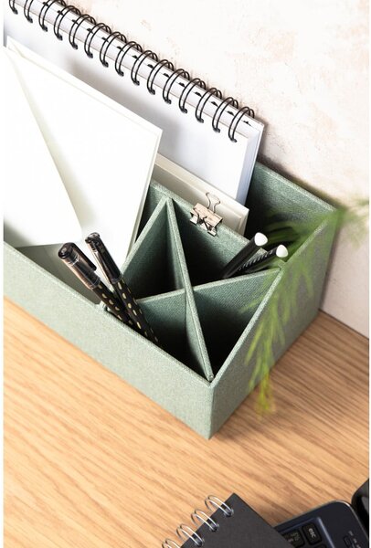 Organizer verde in cartone per cancelleria Elisa Canvas Paper Laminate – Bigso