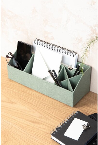 Organizer verde in cartone per cancelleria Elisa Canvas Paper Laminate – Bigso