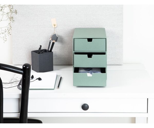 Organizer verde in cartone per cassetti Ingrid Canvas Paper Laminate – Bigso