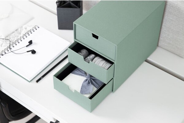 Organizer verde in cartone per cassetti Ingrid Canvas Paper Laminate – Bigso