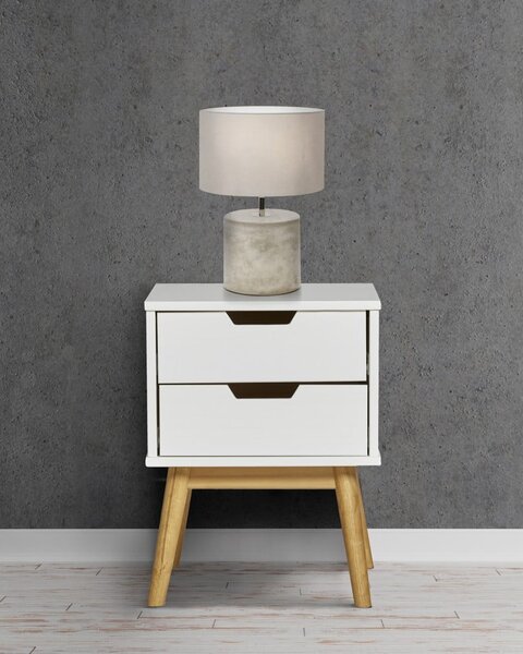 Comodino in legno di pino massiccio bianco Baku - Marckeric