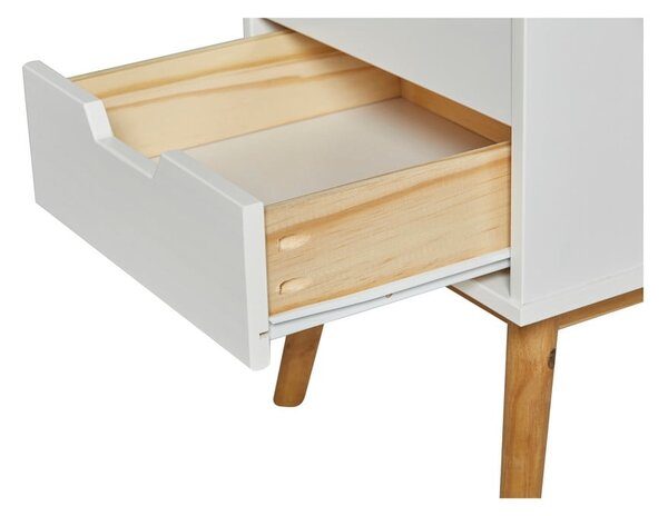 Comodino in legno di pino massiccio bianco Baku - Marckeric
