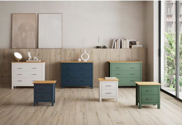Comodino in legno di pino blu scuro Miranda - Marckeric