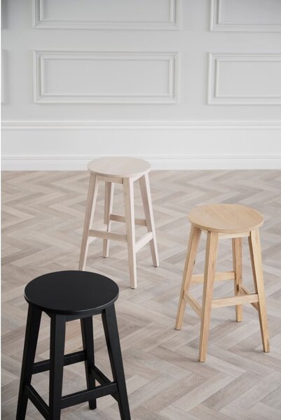 Sedia da bar di colore naturale in rovere massiccio (altezza della seduta 65 cm) Austin – Rowico
